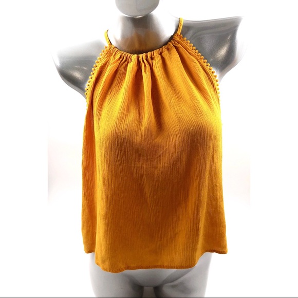 H&M Tops - H&M Tank Top Size 12 Marigold Yellow Scallop Trim